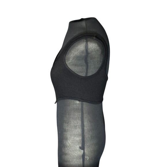 Zara Ribbed Scoop Neck Crop Tops Set Of 2 Black & White XS-S Stretchy Fitted Sty - Picture 2 of 11